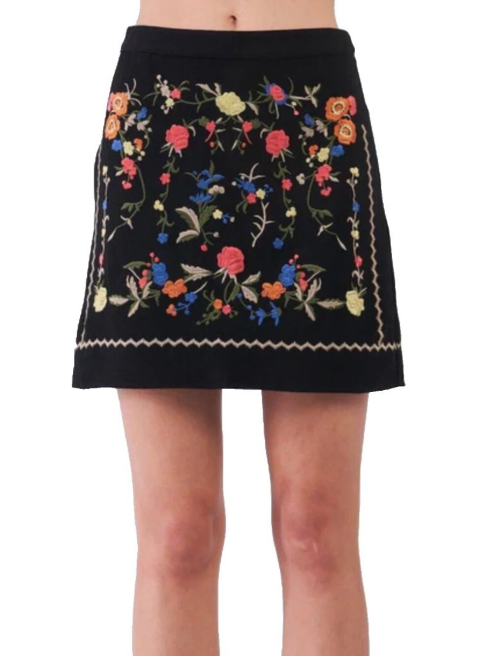 Floral Embroidered Skirt